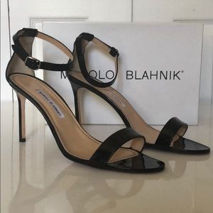 Manolo Blahnik Black leather heels